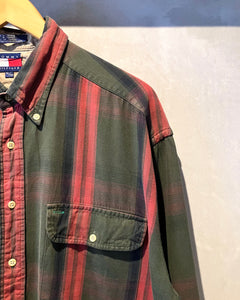 90’s TOMMY HILFIGER-L/S shirt-(size XL)