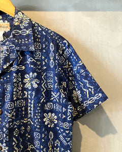 Blue Hawaii-Aloha shirt-(size S)Made in HAWAII
