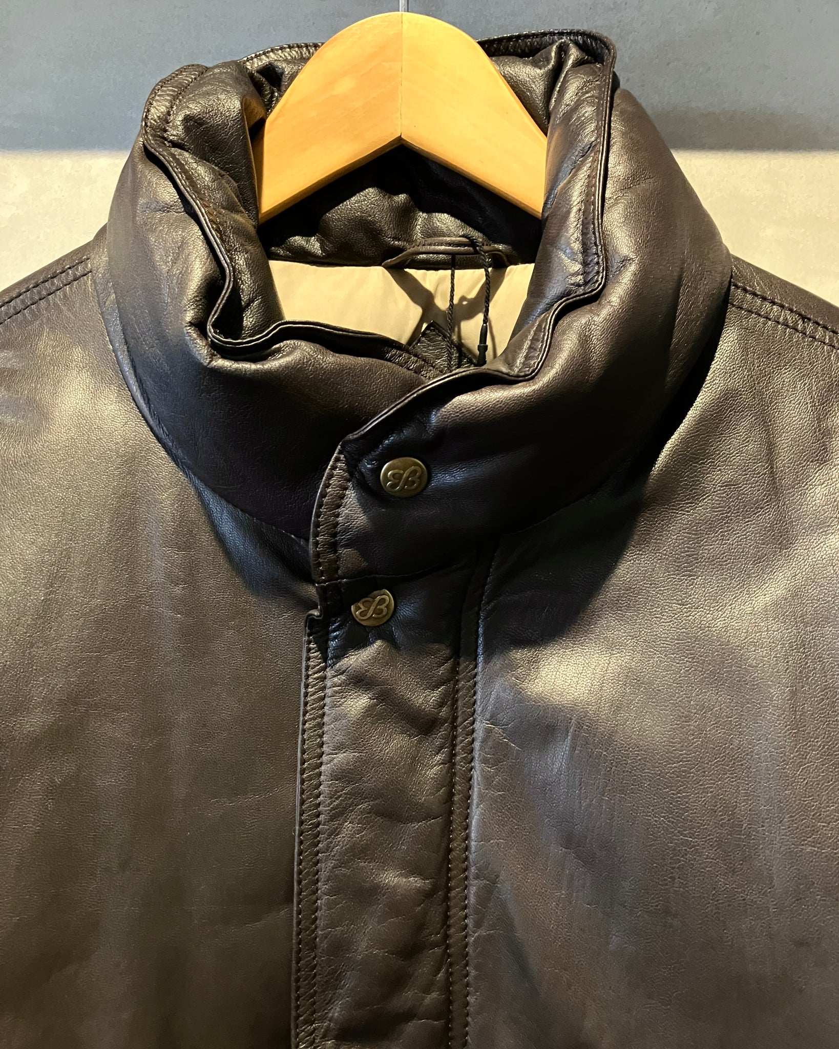 80's Eddie Bauer-Leather×Down jacket-(size L) – Chapter vintage