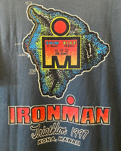 90’s Hanes IRONMAN-T-shirt-(size L)Made in U.S.A.