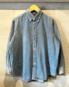 90’s POLO COUNTRY-Denim shirt-(size M)