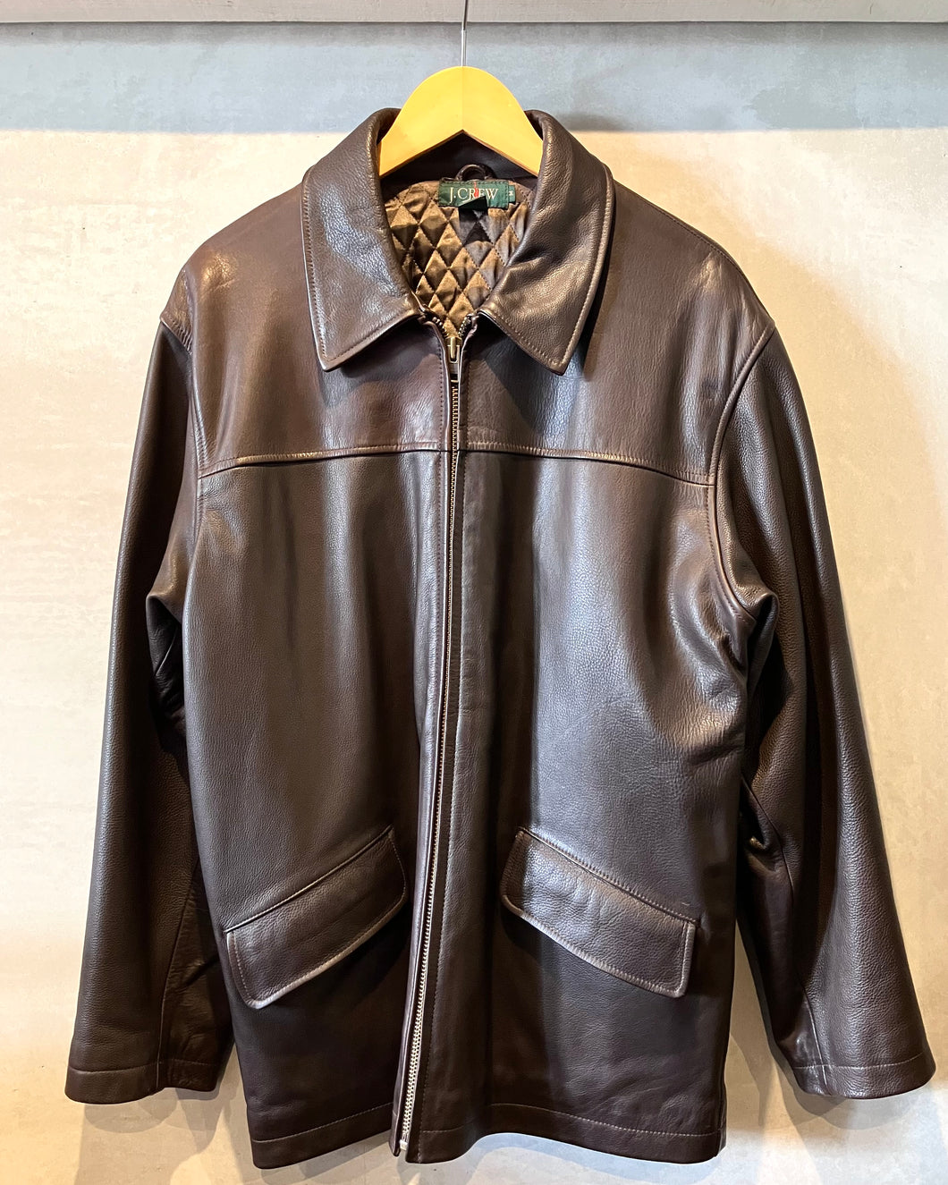 90’s J.Crew-Leather jacket-(size M)