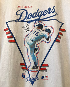 90’s Dodgers Hideo Nomo-T-shirt-(Boy’s size M)Made in U.S.A.