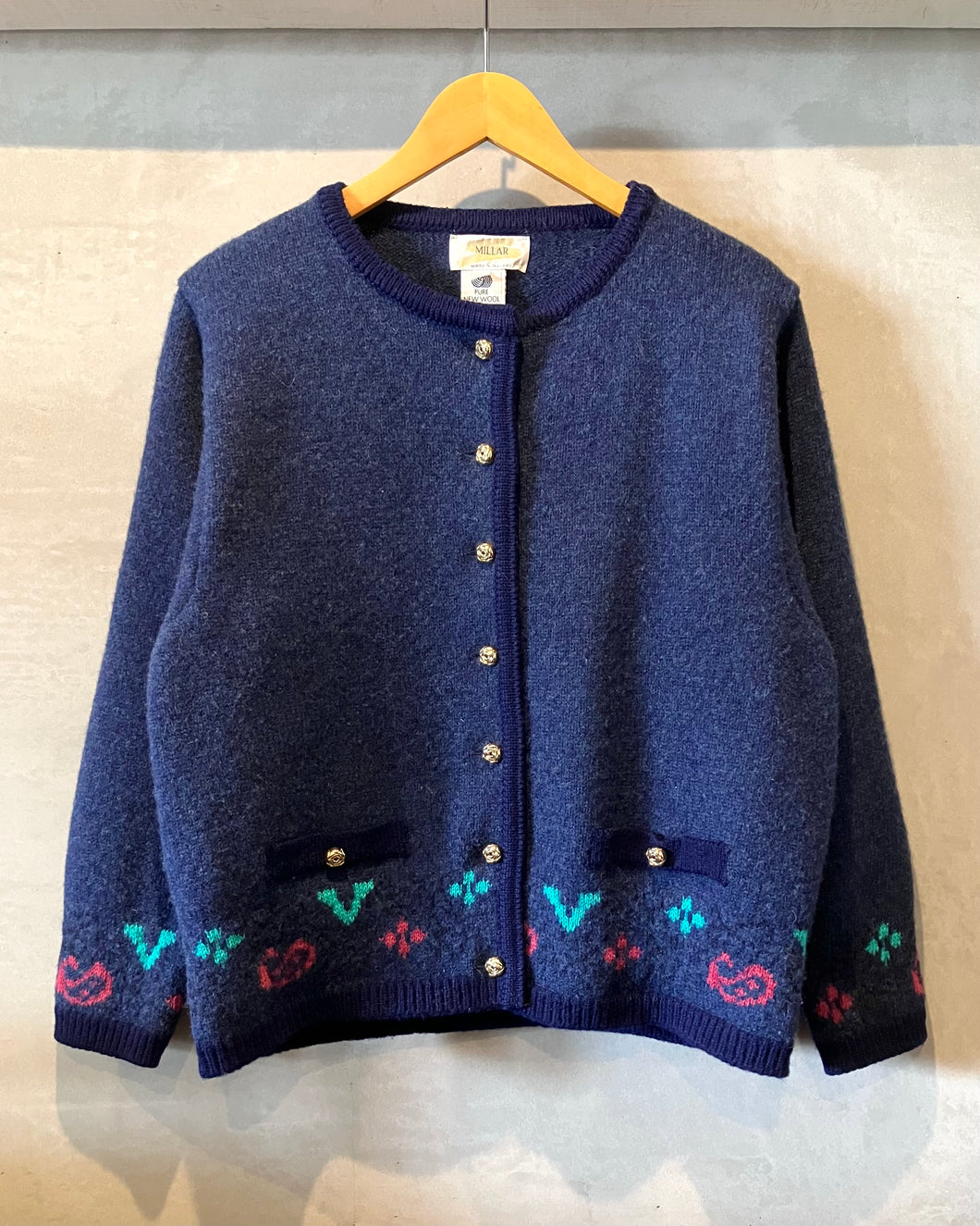 MILLAR-Knit cardigan-(size S)Made in IRELAND