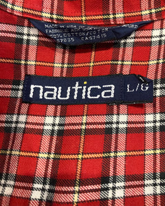 90’s nautica-L/S shirt-(size L)Made in U.S.A.