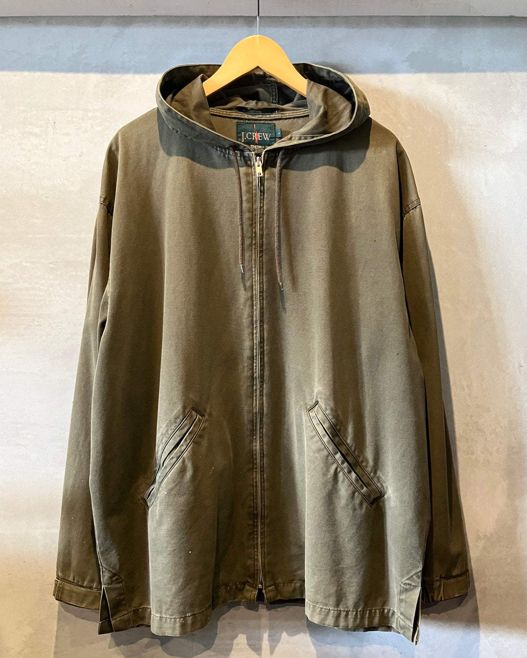 90’s J.Crew-Cotton Zipup parka-(size L)