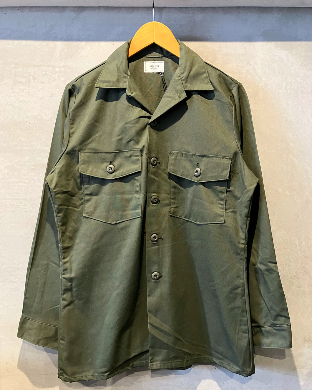 80’s U.S.ARMY-Utility shirt-(size 14 1/2-31)