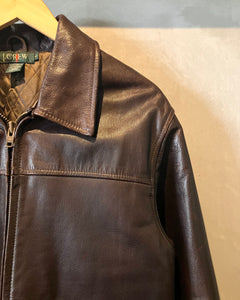 90‘s J.Crew-Leather jacket-(size S)