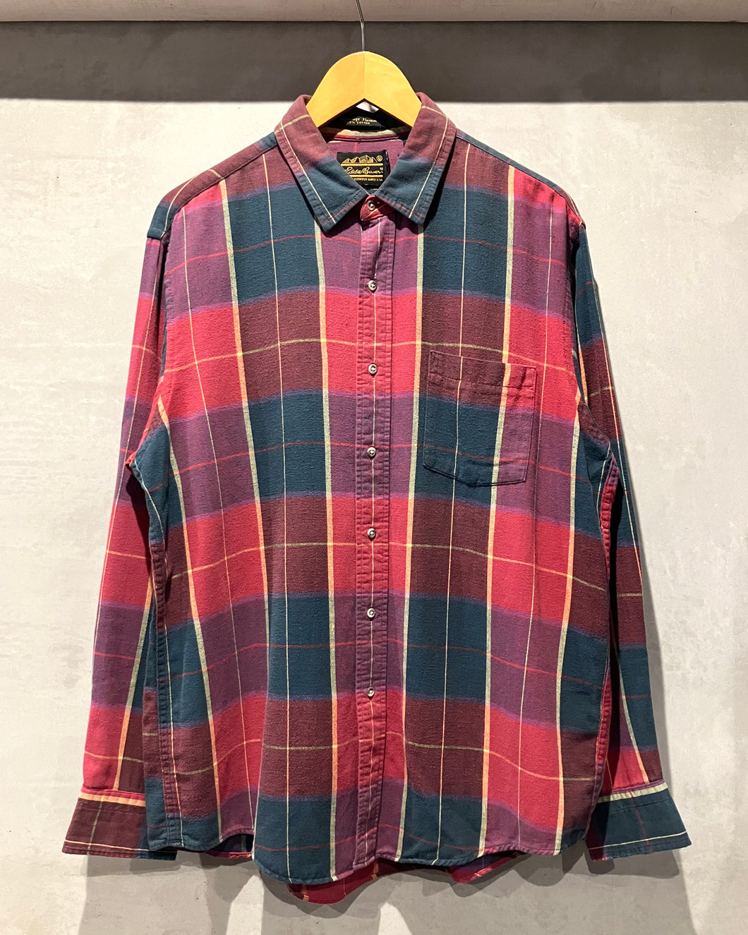 90’s Eddie Bauer-L/S shirt-(size L)Made in U.S.A.
