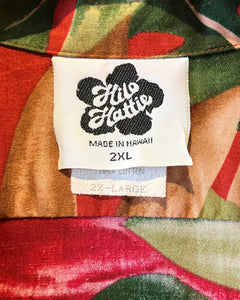 Hilo Hattie-Aloha shirt-(size 2XL)Made in HAWAII