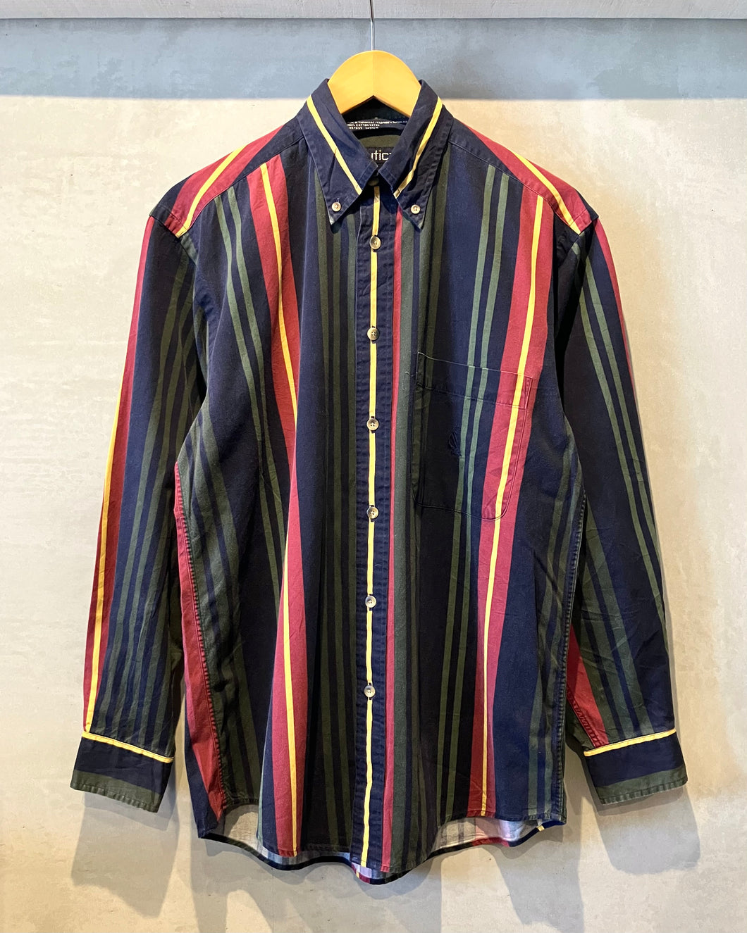 90‘s nautica-L/S shirt-(size S/P)